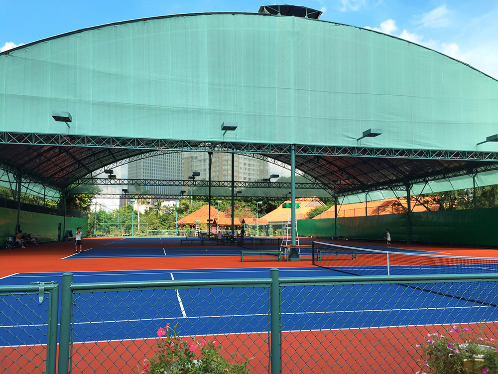 Sơn sân tennis: Sơn mới 04 sân tennis Khu Du Lịch Văn Thánh