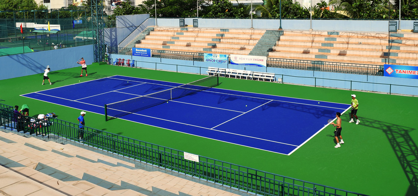 Sơn sân tennis: Sơn mới 05 sân tennis Trung tâm huấn luyện quần vợt Phú Thọ