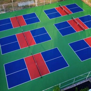 Thi công sân pickleball  8 lớp Novamaster 30% hạt cao su trên nền bê tông XM (MS:  NOVA8-XM)