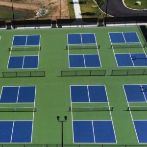 Thi công sân pickleball  9 lớp Decoturf 30% hạt cao su trên nền bê tông nhựa (MS: USADE9-N)