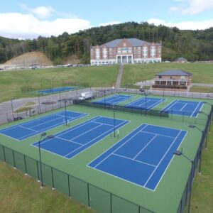 Thi công sân pickleball  7 lớp Novamaster 30% hạt cao su trên nền bê tông nhựa (MS:  NOVA7-N)