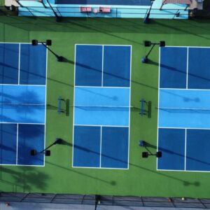 Thi công sân pickleball  8 lớp Decoturf 30% hạt cao su trên nền bê tông nhựa (MS: USADE8-N)